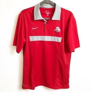 Nike Dri Fit Ohio State Buckeyes red polo shirt